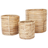 Home &amp; Lifestyle 3 Piece Ubud Hand Made Cane Planter Set