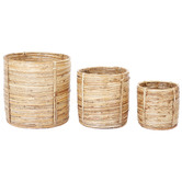 Home &amp; Lifestyle 3 Piece Ubud Hand Made Cane Planter Set