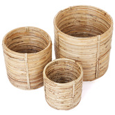 Home &amp; Lifestyle 3 Piece Ubud Hand Made Cane Planter Set