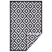 Home &amp; Lifestyle Black &amp; White Aztec Power-Loomed Indoor &amp; Outdoor Rug