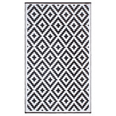 Home &amp; Lifestyle Black &amp; White Aztec Power-Loomed Indoor &amp; Outdoor Rug