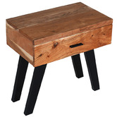 Home &amp; Lifestyle Vega Mango Wood Bedside Table