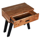 Home &amp; Lifestyle Vega Mango Wood Bedside Table