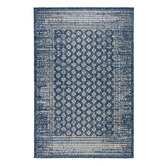 Home &amp; Lifestyle Pearl Blue Floral Power-Loomed Indoor/Outdoor Rug