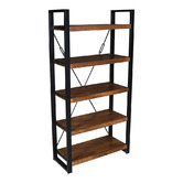 Home &amp; Lifestyle Nova 5 Tier Mango Wood Bookcase
