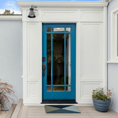 Home &amp; Lifestyle Blue Geometric Flag Doormat