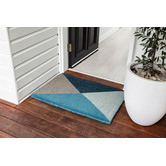 Home &amp; Lifestyle Blue Geometric Flag Doormat