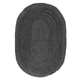 Home &amp; Lifestyle Dark Grey Phoenix Jute Oval Rug