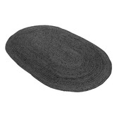 Home &amp; Lifestyle Dark Grey Phoenix Jute Oval Rug