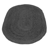 Home &amp; Lifestyle Dark Grey Phoenix Jute Oval Rug