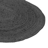 Home &amp; Lifestyle Dark Grey Phoenix Jute Oval Rug