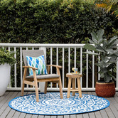 Home &amp; Lifestyle Floral Indoor/Outdoor Round Rug