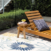 Home &amp; Lifestyle White Nicosia Floral Outdoor Rug