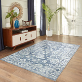 Home &amp; Lifestyle Blue Megan Machine Washable Rug