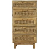 Home &amp; Lifestyle Titus 5 Drawer Mango Wood Tallboy