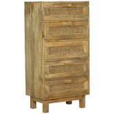 Home &amp; Lifestyle Titus 5 Drawer Mango Wood Tallboy