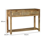 Home &amp; Lifestyle Briar 3 Drawer Mango Wood Console Table