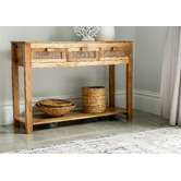 Home &amp; Lifestyle Briar 3 Drawer Mango Wood Console Table