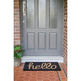 Home &amp; Lifestyle Black Hello Coir Doormat