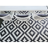 Home &amp; Lifestyle Black &amp; White Aztec Power-Loomed Indoor &amp; Outdoor Rug