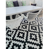 Home &amp; Lifestyle Black &amp; White Aztec Power-Loomed Indoor &amp; Outdoor Rug