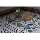 Home &amp; Lifestyle White Mendoza Geometric Outdoor Rug