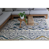 Home &amp; Lifestyle White Mendoza Geometric Outdoor Rug