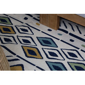 Home &amp; Lifestyle White Mendoza Geometric Outdoor Rug