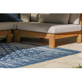 Home &amp; Lifestyle Pearl Blue Floral Power-Loomed Indoor/Outdoor Rug