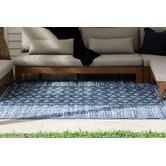 Home &amp; Lifestyle Pearl Blue Floral Power-Loomed Indoor/Outdoor Rug