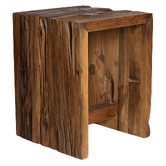 Home &amp; Lifestyle Danver Reclaimed Mango and Acacia Wood Side Table