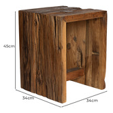 Home &amp; Lifestyle Danver Reclaimed Mango and Acacia Wood Side Table