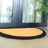 Home &amp; Lifestyle Black Border Curved Coir Doormat