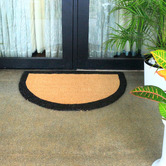 Home &amp; Lifestyle Black Border Curved Coir Doormat