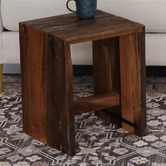 Home &amp; Lifestyle Danver Reclaimed Mango and Acacia Wood Side Table
