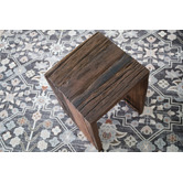 Home &amp; Lifestyle Danver Reclaimed Mango and Acacia Wood Side Table