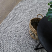 Home &amp; Lifestyle Grey Albany Hand-Woven Indoor/Outdoor Oval Rug