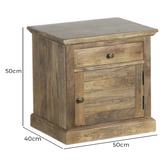 Home &amp; Lifestyle Powell Mango Wood Bedside Table