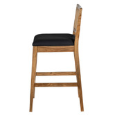 Home &amp; Lifestyle Natural &amp; Black 74cm Ayaka Acacia Wood Bar Stool