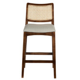 Home &amp; Lifestyle Walnut &amp; Beige 74cm Ayaka Acacia Wood Bar Stool