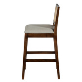 Home &amp; Lifestyle Walnut &amp; Beige 74cm Ayaka Acacia Wood Bar Stool