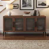 Home &amp; Lifestyle Elian Mango Wood 4 Door Sideboard Buffet