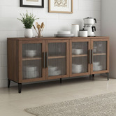Home &amp; Lifestyle Elian Mango Wood 4 Door Sideboard Buffet