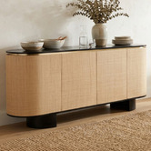 Home &amp; Lifestyle Liora Mango Wood 4 Door Sideboard Buffet