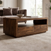 Home &amp; Lifestyle Quinn 2 Drawer Mango Wood Coffee Table