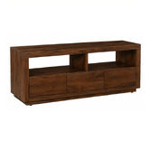 Home &amp; Lifestyle Quinn 3 Drawer Mango Wood TV Unit
