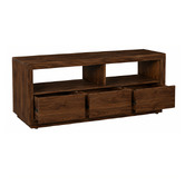 Home &amp; Lifestyle Quinn 3 Drawer Mango Wood TV Unit
