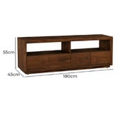 Home &amp; Lifestyle 180cm Quinn 4 Drawer Mango Wood TV Unit