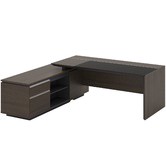 Innova Studio Coffee Oak Clive Executive Desk