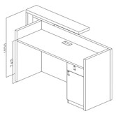 Innova Studio Ziva Reception Desk with Cabinet